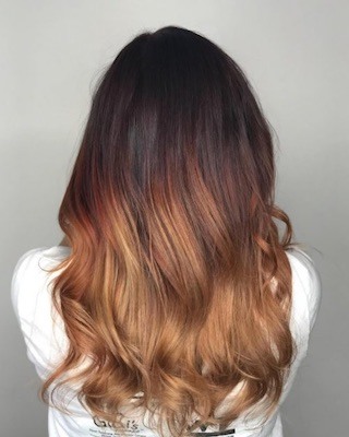 Dark Brown to Caramel Ombre